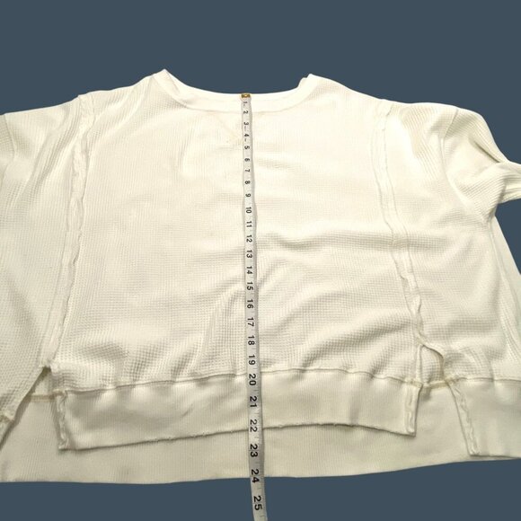 American Eagle Outfitters White Waffle Knit with off white contrast stitching S - Picture 8 of 9